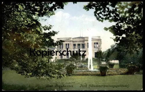 ALTE POSTKARTE BAD OEYNHAUSEN PARK BADEVERWALTUNGSGEBÄUDE Kurpark Ansichtskarte AK postcard cpa