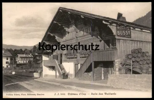 ALTE POSTKARTE CHATEAU D'OEX ASILE DES VIEILLARDS BISCUITS BUSSY VEVEY Schweiz Kanton Waadt cpa postcard AK