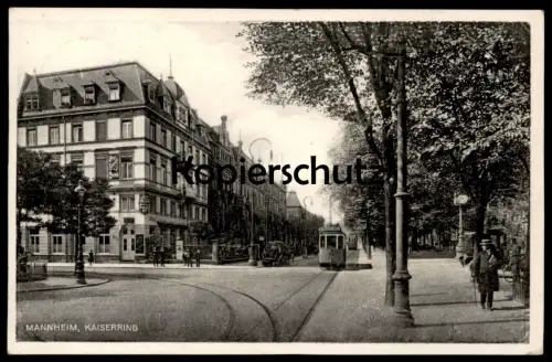 ALTE POSTKARTE MANNHEIM KAISERRING PERSON HUT GEHSTOCK STRASSENBAHN TRAM tramway Ansichtskarte AK cpa postcard