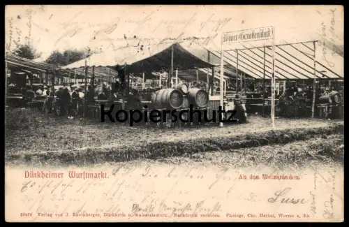 ALTE POSTKARTE BAD DÜRKHEIM DÜRKHEIMER WURSTMARKT AN DEN WEINSTÄNDEN WINZER-GENOSSENSCHAFT Ansichtskarte AK cpa postcard
