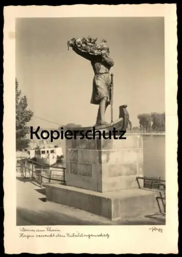 ALTE POSTKARTE WORMS HAGEN VERSENKT DEN NIBELUNGENSCHATZ DAMPFER Schiff ship Ansichtskarte AK cpa postcard