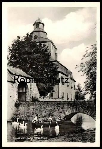 ALTE POSTKARTE BURG KIRSPENICH BAD MÜNSTEREIFEL SCHWÄNE BOOT SCHWAN Schloss castle chateau AK cpa postcard Ansichtskarte