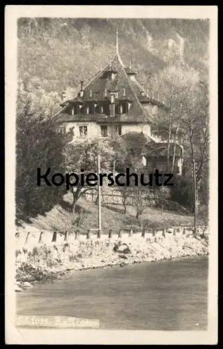 ALTE POSTKARTE SCHLOSS RALLIGEN GUT THUNERSEE STEMPEL MERLIGEN Schweiz Suisse Helvetia chateau castle cpa postcard AK