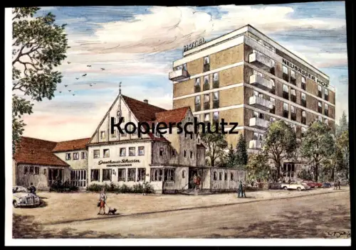 ÄLTERE POSTKARTE NEUSÄSS HOTEL NEUSÄSSER HOF GASTHAUS SCHUSTER HAUPTSTRASSE Ansichtskarte AK cpa postcard