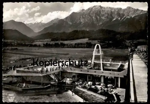 ÄLTERE POSTKARTE ALPENBAD WATTENS TIROL BAD Schwimmbad Freibad bath Sprungturm ÖSTERREICH AUSTRIA Ansichtskarte postcard