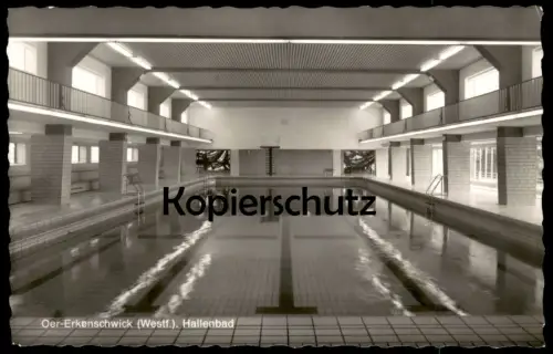 ÄLTERE POSTKARTE OER-ERKENSCHWICK HALLENBAD Schwimmhalle Bad Schwimmbad bath swimming pool Ansichtskarte AK postcard cpa
