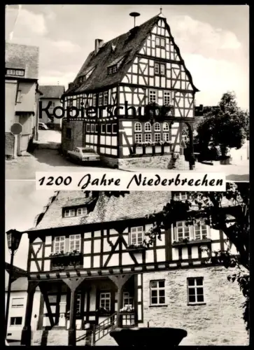 ÄLTERE POSTKARTE NIEDERBRECHEN 1200 JAHRE RATHAUS ERBAUT 1700 BRECHEN HESSEN Ansichtskarte AK postcard cpa