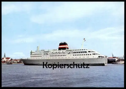 ÄLTERE POSTKARTE BORNHOMSTRAFIKKENS FAERGE I RONNE HAVN Danmark Fähre ferry Dampfer ship postcard Stempel Ilmatar Silja