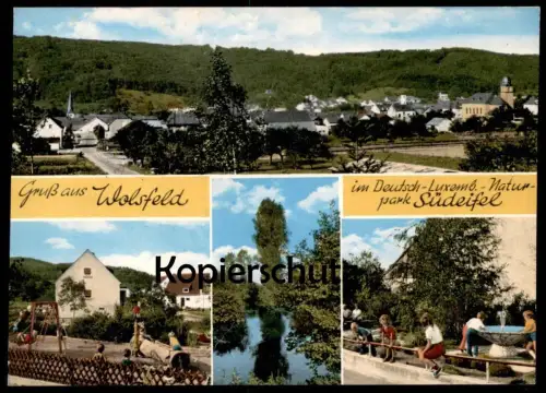 ÄLTERE POSTKARTE GRUSS AUS WOLFSFELD EIFEL DEUTSCH-LUXEMBURGISCHER NATURPARK SÜDEIFEL Ansichtskarte AK postcard cpa