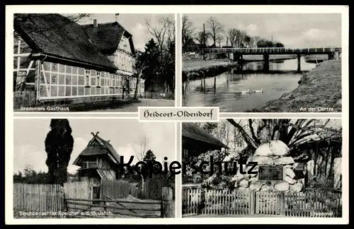 ALTE POSTKARTE OLDENDORF ÜBER CELLE BRAMMERS GASTHAUS AN DER OERTZE SPEICHER EHRENMAL SÜDHEIDE Ansichtskarte postcard
