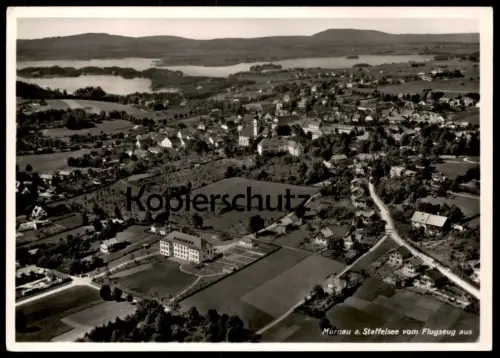 ALTE POSTKARTE MURNAU AM STAFFELSEE VOM FLUGZEUG AUS FLIEGERAUFNAHME LUFTBILD Ansichtskarte postcard cpa AK