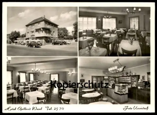 ALTE POSTKARTE HOTEL GALLAND WESEL AUTORAST HOEK VAN HOLLAND Auto Autos Foto Unverdroß Ansichtskarte AK cpa postcard
