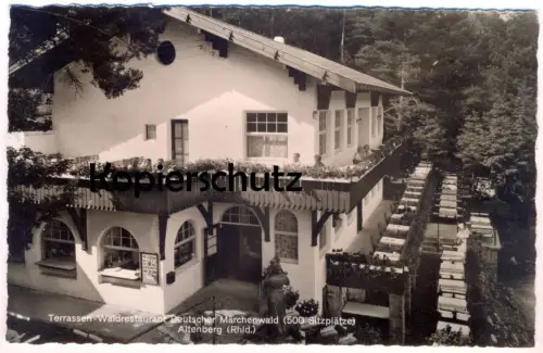 ÄLTERE POSTKARTE DEUTSCHER MÄRCHENWALD ALTENBERG TERRASSEN-WALDRESTAURANT Odenthal Märchen fairy tale fable postcard