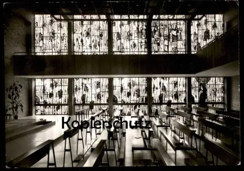 ALTE POSTKARTE BERGISCH GLADBACH VINZENZ PALLOTTI HOSPITAL KAPELLENFENSTER PROFESSOR PIEPER BENSBERG KLINIK KRANKENHAUS