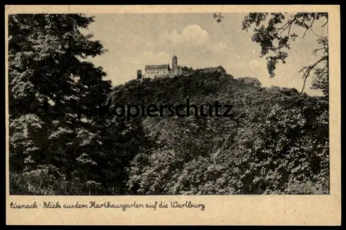 ALTE POSTKARTE BLICK AUS DEM KARTHAUSGARTEN AUF DIE WARTBURG EISENACH Burg castle chateau postcard Ansichtskarte cpa AK