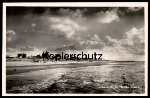 ALTE POSTKARTE SCHEVENINGEN WOLKENSTUDIE STRANDGEZICHT DEN HAAG Nederland cloud Wolke netherlands pays-bas cpa postcard