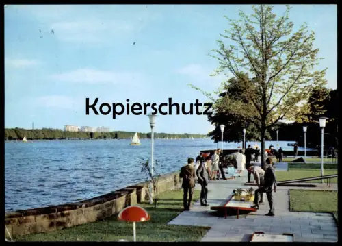 ÄLTERE POSTKARTE HANNOVER DER MASCHSEE MINIGOLF crazy miniature golf See Personen spielen Ansichtskarte AK postcard cpa