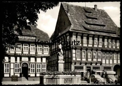 ÄLTERE POSTKARTE EINBECK BRODHAUS UND RATS-APOTHEKE VOLKSWAGEN VW KÄFER AUTO AUTOS Ansichtskarte AK cpa postcard