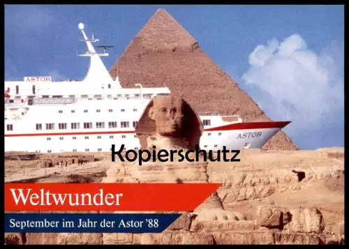 ÄLTERE POSTKARTE MS ASTOR 88 SPHINX CHEOPS-PYRAMIDE KREUZFAHRTSCHIFF HADAG CRUISE LINE Schiff Motorschiff ship cpa