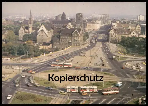 ÄLTERE POSTKARTE POZNAN PANORAMA RONDA MIKOLAJA KOPERNIKA BUS GELENKBUS Polska Poland Polen Ansichtskarte cpa postcard