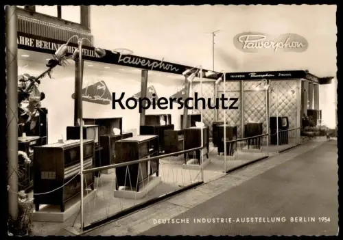 ÄLTERE POSTKARTE BERLIN DEUTSCHE INDUSTRIEAUSSTELLUNG 1954 3 KLANG TRAUMTON PAWERPHON LAUTSPRECHER RADIO cpa postcard AK