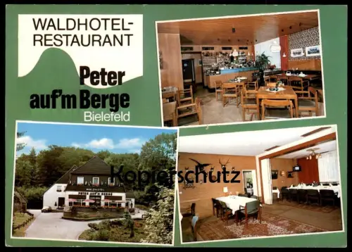 ÄLTERE POSTKARTE BIELEFELD WALDHOTEL RESTAURANT PETER AUF'M BERGE HOBERGE UERENTRUP MARCO OMRCEN Ansichtskarte postcard