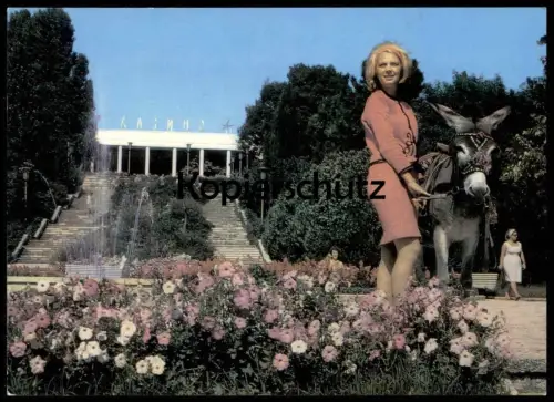 ÄLTERE POSTKARTE BAPHA VARNA KASINO CASINO FRAU MIT ESEL WOMAN WITH DONKEY ANE BULGARIA BULGARIEN postcard Ansichtskarte