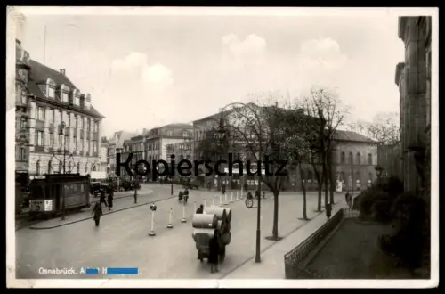 ALTE POSTKARTE OSNABRÜCK AxxLF HxxxER-PLATZ Osnabrücker Zeitung Strassenbahn tram tramway postcard AK Ansichtskarte
