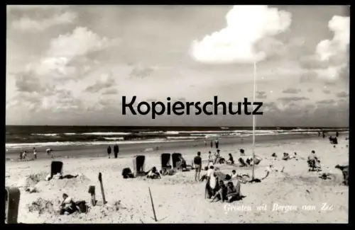 ÄLTERE POSTKARTE GROETEN UIT BERGEN AAN ZEE 1962 STRANDGEZICHT Nederland netherlands Pays-Bas postcard cpa Ansichtskarte