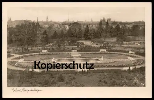 ALTE POSTKARTE ERFURT SORGE-ANLAGEN PARK SORGEANLAGEN Sorge-Anlage Sorgeanlage Teich parc Ansichtskarte AK cpa postcard