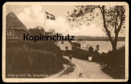 ALTE POSTKARTE KOLDING PARTI FRA STRANDHUSE PANORAMA Danmark Dänemark Denmark Ansichtskarte postcard
