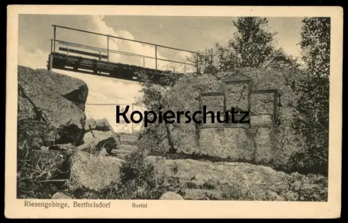 ALTE POSTKARTE BERTHELSDORF IM RIESENGEBIRGE BASTEI Uniemysl Lubawka Schlesien Karkonosze Polen Poland Polska postcard