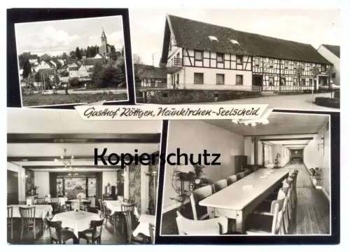 ÄLTERE POSTKARTE NEUNKIRCHEN-SEELSCHEID GASTHOF RÖTTGEN ERNST & LIESELOTTE HAAS KEGELBAHN Ansichtskarte AK cpa postcard