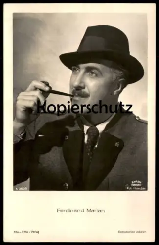 ALTE POSTKARTE FERDINAND MARIAN FILM-SCHAUSPIELER PFEIFE HUT FILM FOTO VERLAG BAVARIA actor acteur pipe AK postcard cpa