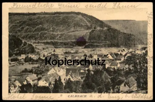 ALTE POSTKARTE CALMBACH IM SCHWARZWALD PANORAMA beschrieben im Hotel Sonne Bad Wildbad Ansichtskarte cpa postcard AK