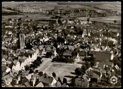 ÄLTERE POSTKARTE BAD HERSFELD LUFTBILD FLIEGERAUFNAHME PANORAMA BLICK AUF DEN MARKTPLATZ Ansichtskarte AK postcard cpa