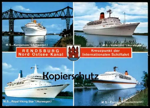 ÄLTERE POSTKARTE M/S VISTAFJORD KUNGSHOLM ROYAL VIKING STAR EUROPA KREUZ RENDSBURG MS ferry Schiff ship cpa postcard AK