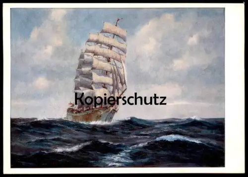 ÄLTERE POSTKARTE VIERMASTBARK IN STÜRMISCHER SEE G. FÜRST SEGELSCHIFF BARK Schiff sailing ship postcard Ansichtskarte AK