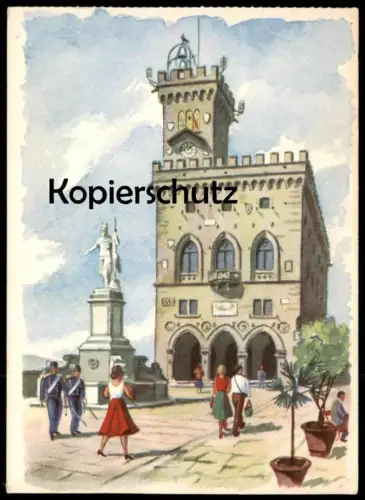 ÄLTERE POSTKARTE SAN MARINO IL PALAZZO DEL GOVERNO AUGUST 1957 Ansichtskarte AK postcard cpa