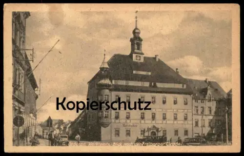 ALTE POSTKARTE OEDERAN MARKTPLATZ BLICK NACH DER FREIBERGER STRASSE RATSKELLER AUTO SACHSEN Ansichtskarte AK postcard