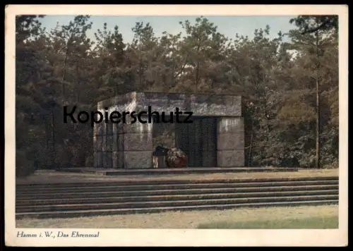 ALTE POSTKARTE HAMM IN WESTFALEN DAS EHRENMAL GEDENKSTÄTTE DENKMAL Ansichtskarte postcard cpa AK