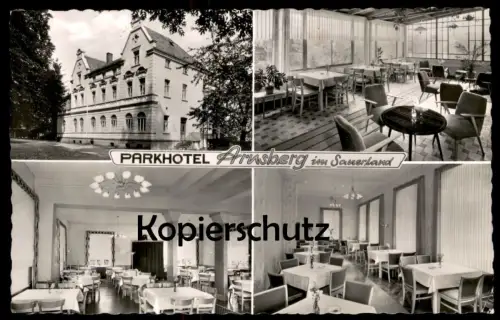 ÄLTERE POSTKARTE PARKHOTEL ARNSBERG IM SAUERLAND INNENANSICHT INNENEINRICHTUNG Hotel Ansichtskarte AK cpa postcard
