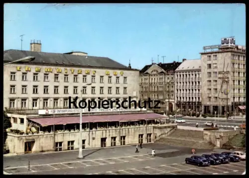 ÄLTERE POSTKARTE KARL-MARX-STADT INTERHOTEL CHEMNITZER HOF FÜR ANTIMPERIALISTISCHE SOLIDARITÄT Hotel Chemnitz postcard