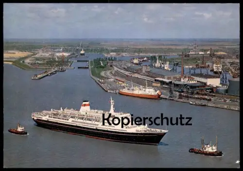 ÄLTERE POSTKARTE BREMERHAVEN SCHIFF MS ALEXANDR PUSHKIN BALTIC STEAM SHIP COMP. HAFEN harbour port Dampfer postcard cpa
