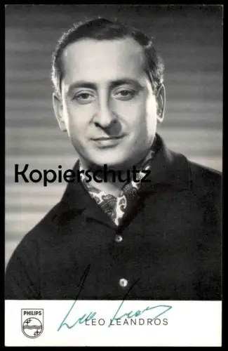 ORIGINAL AUTOGRAMM KARTE LEO LEANDROS MUSIKER BAMBUS-BAMBINA KÜNSTLERKARTE musician autograph Autogrammkarte autographe