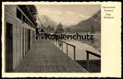 ALTE POSTKARTE FARCHANT SCHWIMMBAD BAYRISCHES HOCHLAND Bad bath swimming pool Ansichtskarte AK postcard cpa