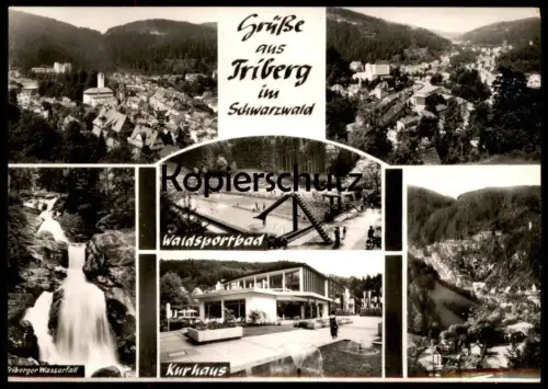 ÄLTERE POSTKARTE GRÜSSE AUS TRIBERG WALDSPORTBAD KURHAUS WASSERFALL SCHWARZWALD black forest Ansichtskarte cpa postcard