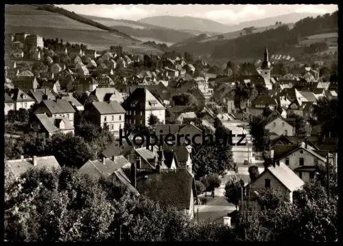 ÄLTERE POSTKARTE MESCHEDE BLICK AUF DIE STADT MIT KRANKENHAUS HOSPITAL PANORAMA Totalansicht Ansichtskarte postcard cpa