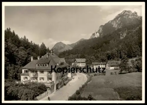 ALTE POSTKARTE SCHWANGAU HOTEL MÜLLER MIT SCHLOSS NEUSCHWANSTEIN HOHENSCHWANGAU chateau castle Ansichtskarte AK postcard
