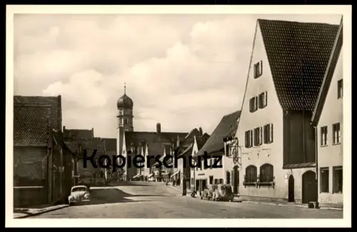 ALTE POSTKARTE SCHONGAU MÜNZSTRASSE DREI VW KÄFER VOLKSWAGEN BREZELKÄFER Ansichtskarte AK cpa postcard